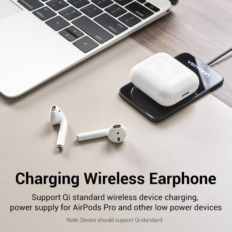 Vention Wireless Charger 15W Ultra-thin Mirrored Surface Type 0.05M Black