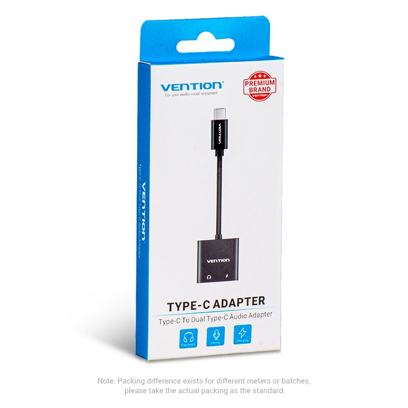 2 in 1 USB C to Dual Digital Type C HeadPhone Adapter