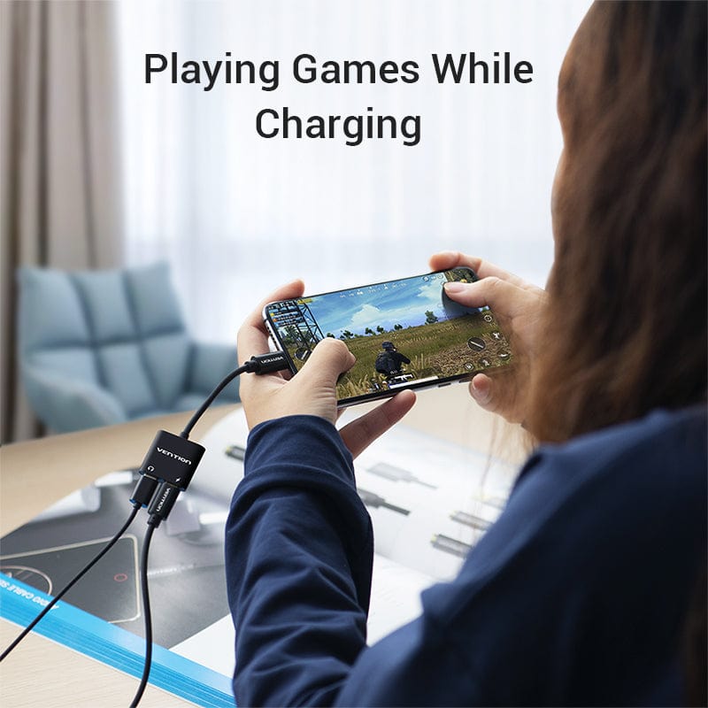 2 in 1 USB C to Dual Digital Type C HeadPhone Adapter