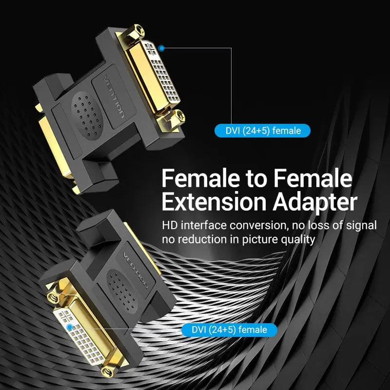 Vention DVI Female to Female Adapter (24+5) Black
