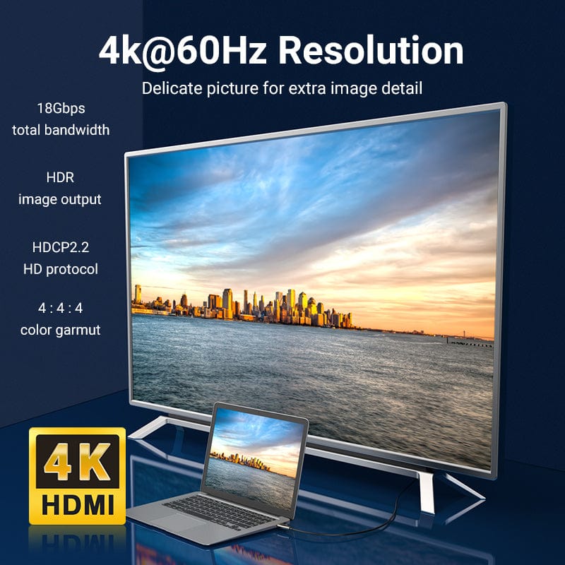 Vention Optical HDMI™ Male to Male HD Cable Black Zinc Alloy Type