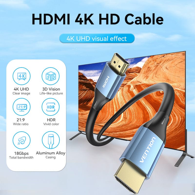 Vention HDMI™ Male to Male 4K HD Cable Aluminum Alloy Type