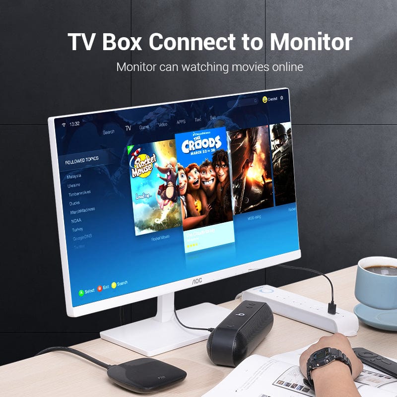 HDMI to VGA Cable HDMI™ Male to VGA Male Cable Audio Video Converter 1080P for PC TV Box Projector VGA to HDMI Cord
