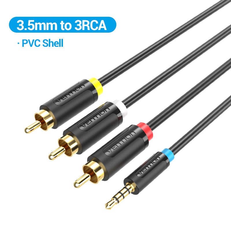 Vention Jack 3.5mm to 3RCA Cable 3.5mm Jack Male to 3 RCA Male AUX Audio Splitter for Speaker TV Box Stereo Aux Cable 2.5 to RCA