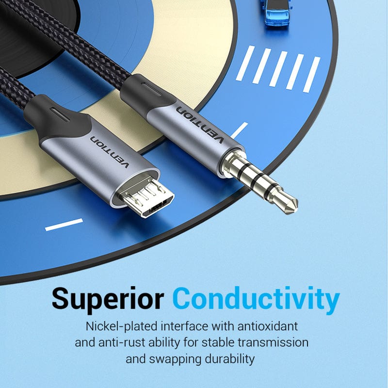 Vention Micro USB to 3.5mm Audio Cable for Hi-Fi Sound Card Microphone Karaoke 3.5 Jack Adapter for Samsung Xiaomi Android Phone