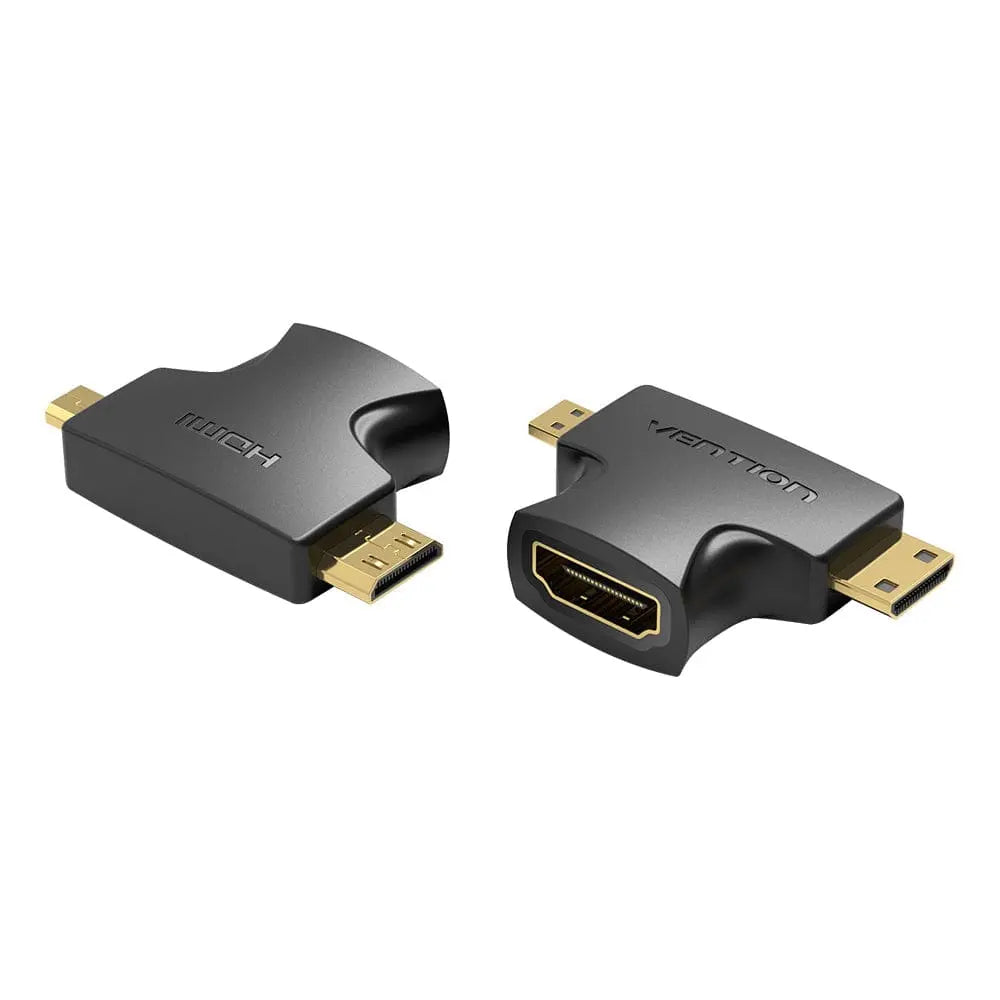 Vention 2 in 1 Mini HDMI™ and Micro HDMI™ Male to HDMI Female Adapter Black