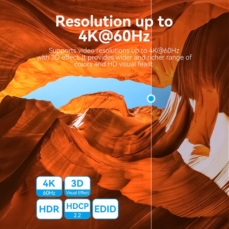 Vention 2-Port HDMI™ Bi-Direction 4K Switcher Black ABS Type