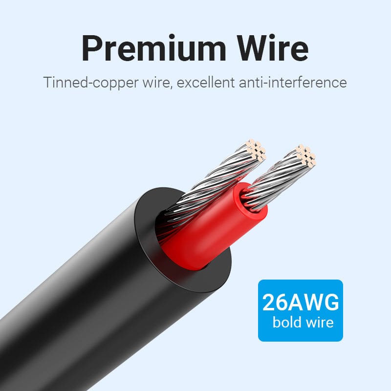 Vention 3.5MM Male to 2-Male RCA Adapter Cable Black