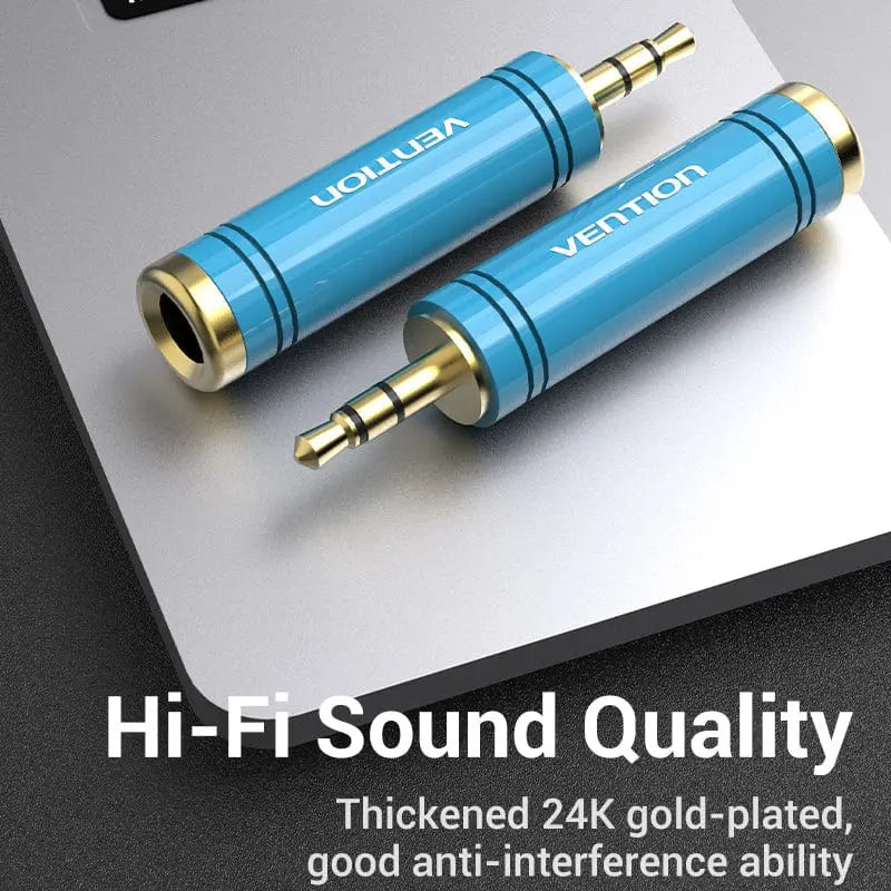 Vention 3.5mm Male to 6.35mm Female Audio Adapter Blue Aluminum Alloy Type