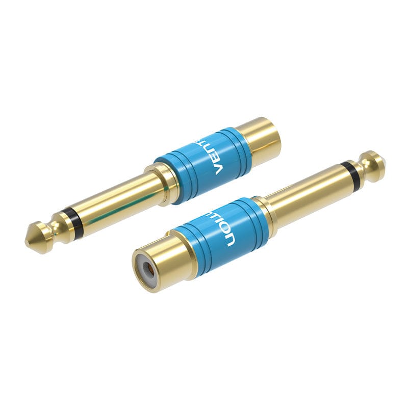 Vention 6.35mm Male to RCA Female Audio Adapter Blue Aluminum Alloy Type