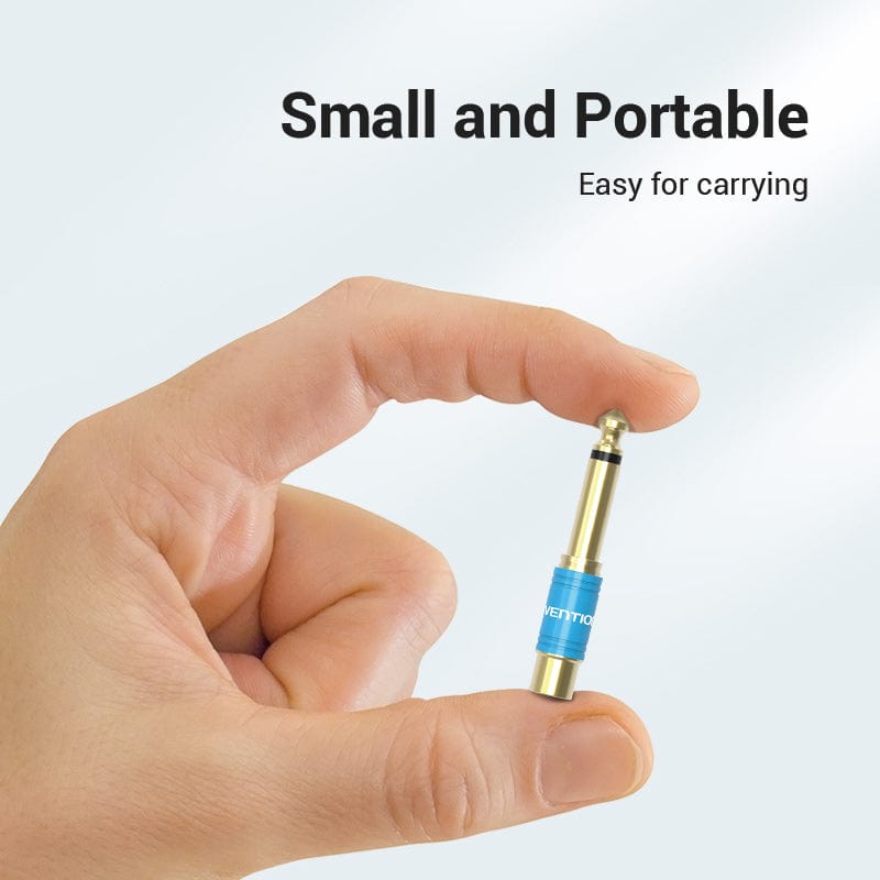 Vention 6.35mm Male to RCA Female Audio Adapter Blue Aluminum Alloy Type