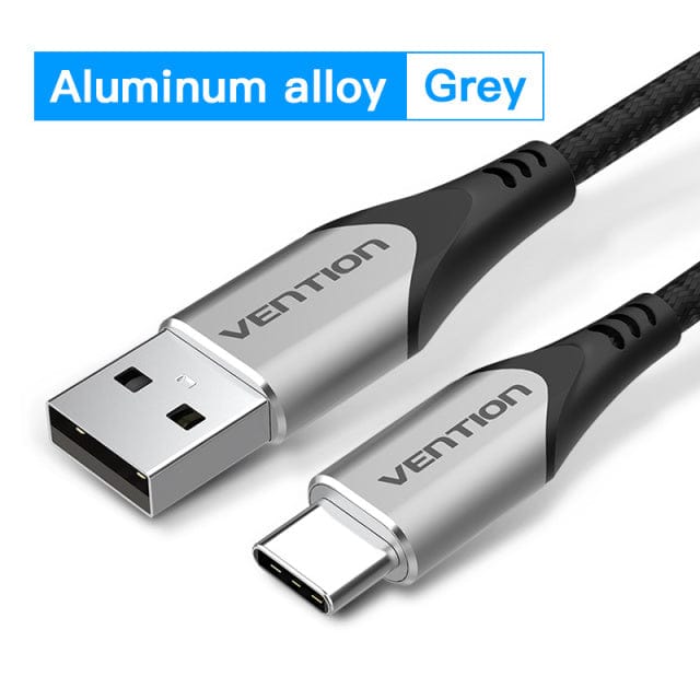 Vention Cotton Braided USB 2.0 A Male to C Male 3A Cable Aluminum Alloy Type