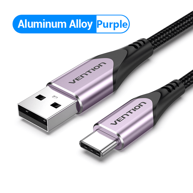 Vention Cotton Braided USB 2.0 A Male to C Male 3A Cable Aluminum Alloy Type