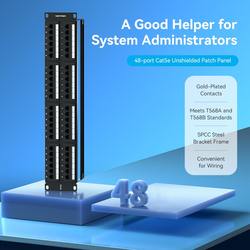 Vention Cat.5E 48 Ports UTP Patch Panel