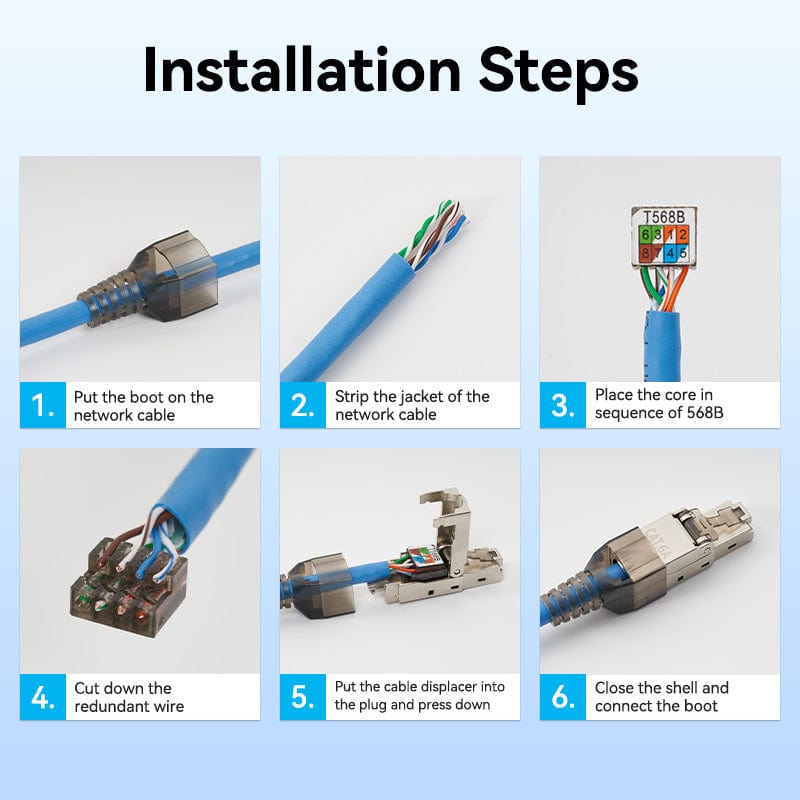Vention Cat6A Shielded RJ45 Modular Plug