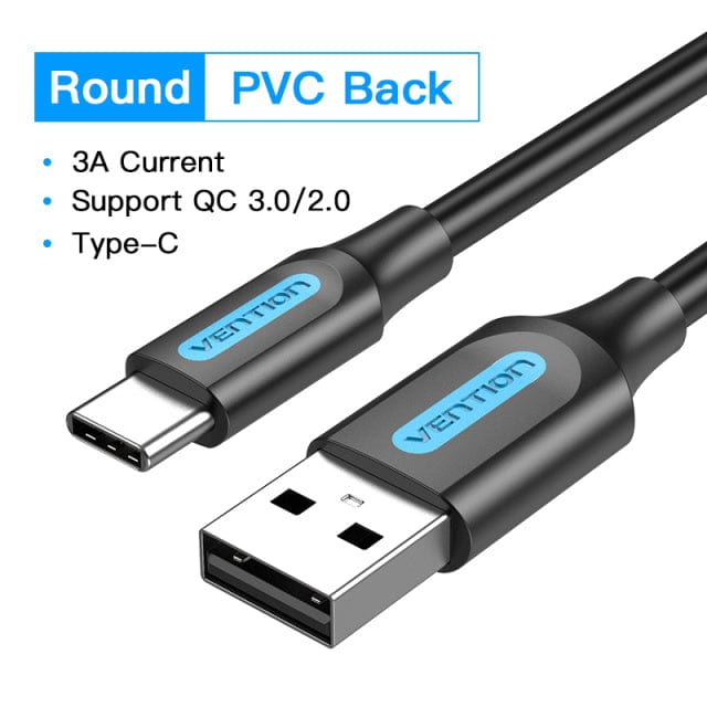 Vention Cotton Braided USB 2.0 A Male to C Male 3A Cable Aluminum Alloy Type