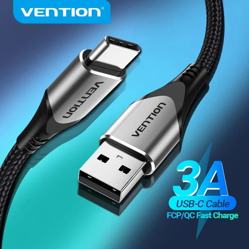 Vention Cotton Braided USB 2.0 A Male to C Male 3A Cable Aluminum Alloy Type