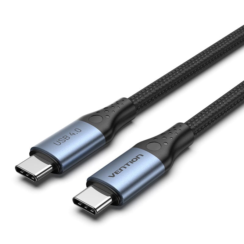 Vention Cotton Braided USB 4.0 Type-C Male to Type-C Male 5A Cable 1M Aluminum Alloy Type