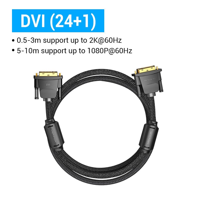 DVI Cable Male to Male DVI to DVI 24+1 Video Cable 1080P 2K Dual Link for Laptop PC Monitor Projector DVI-D Cord 1m 5m
