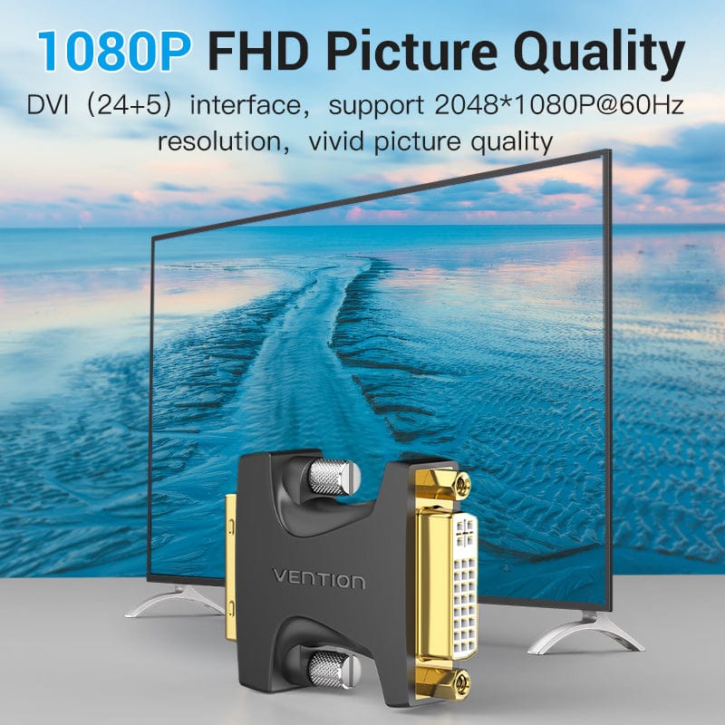 Vention DVI Male to Female Adapter Black