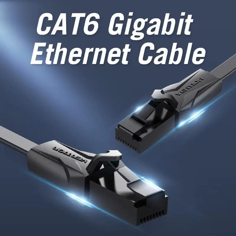 Vention Flat Cat.6 UTP Patch Cable Black