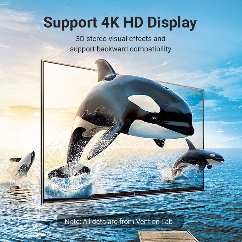 Vention HDMI™ 90 Degree Male to Female Vertical Flat Adapter Black