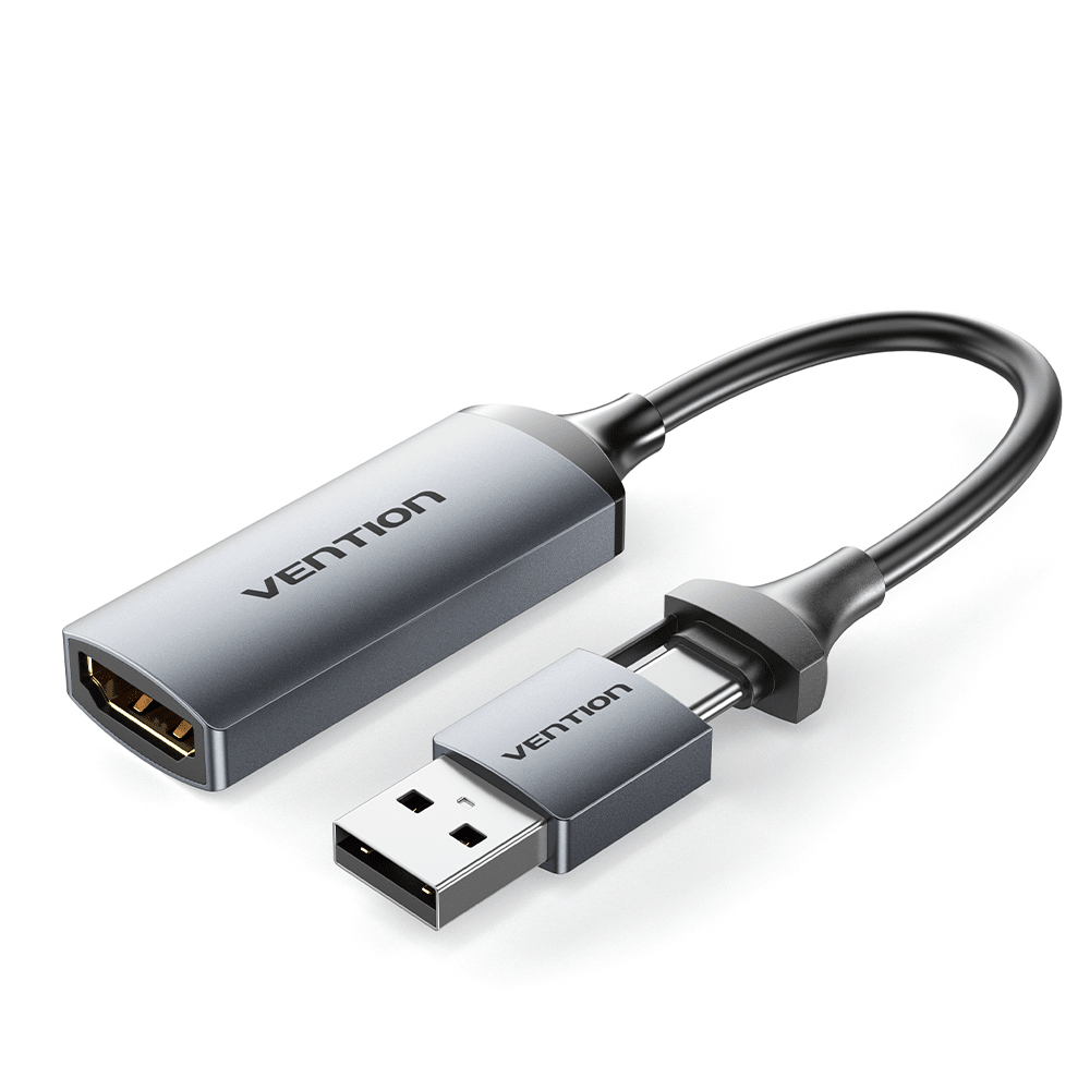Vention HDMI™-A to USB-C/USB-A Video Capture Card 0.1M Gray