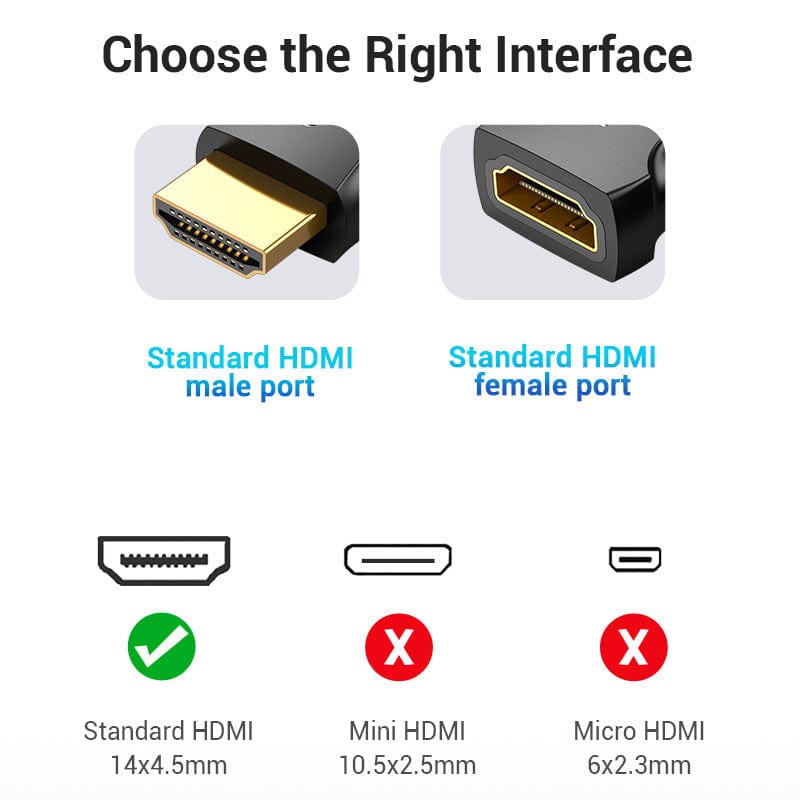 Vention HDMI™ Male to Female Adapter Black