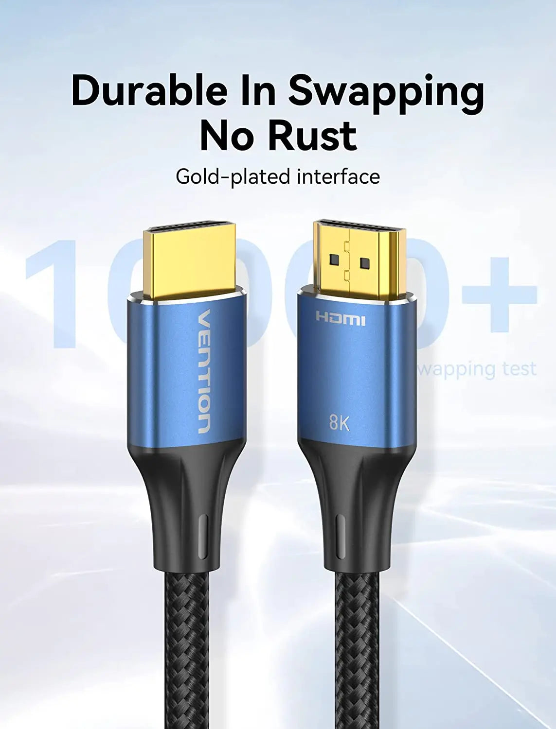 Vention Cotton Braided HDMI™-A Male to Male HD Cable 8K Aluminum Alloy Type