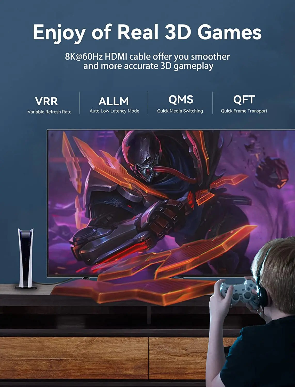Vention Cotton Braided HDMI™-A Male to Male HD Cable 8K Aluminum Alloy Type