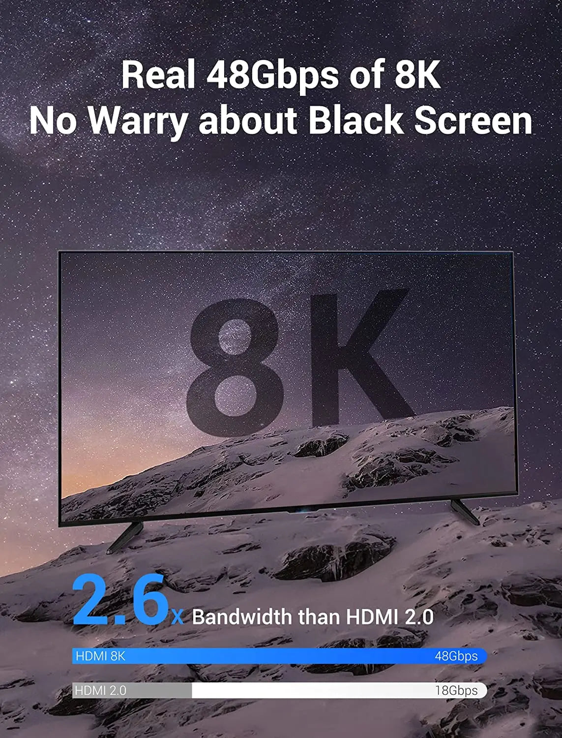 Vention Cotton Braided HDMI™-A Male to Male HD Cable 8K Aluminum Alloy Type