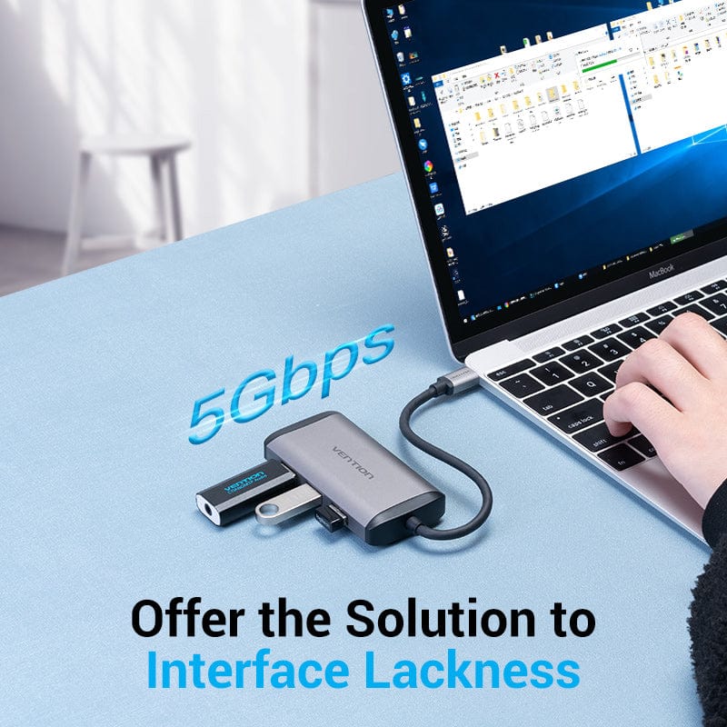 Vention 6-in-1 USB-C Docking Station