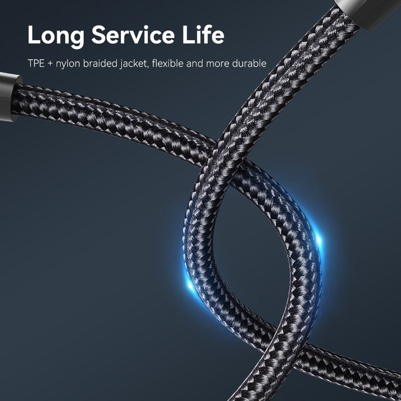 Vention Nylon Braided USB 2.0 C Male to C Male 3A Cable LED Type
