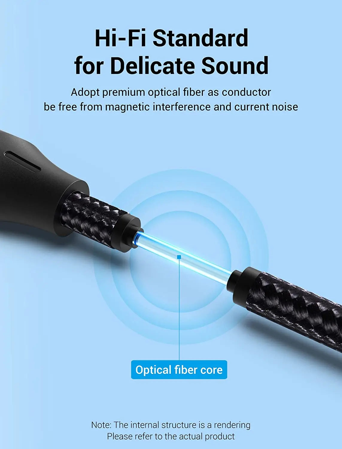 Vention Optical Fiber Audio Cable Aluminum Alloy Type Gray