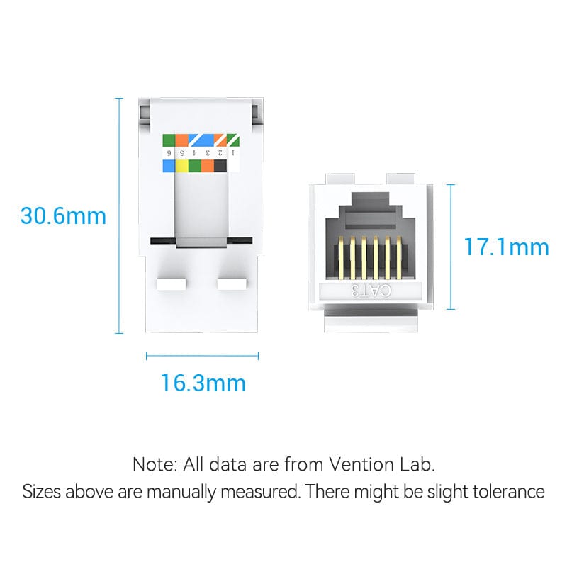 Vention RJ11 Tool-Less Keystone Jack