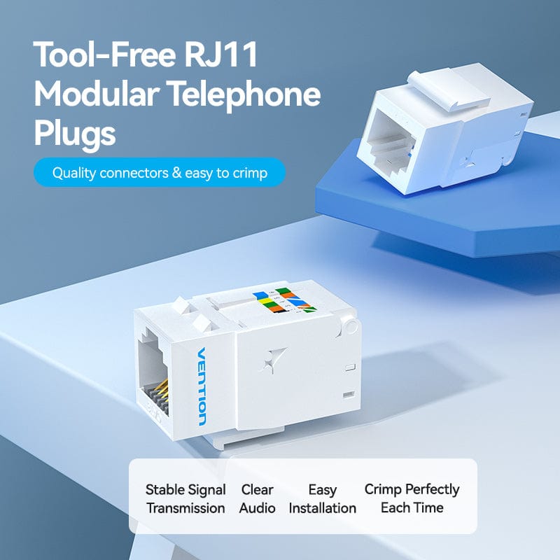 Vention RJ11 Tool-Less Keystone Jack