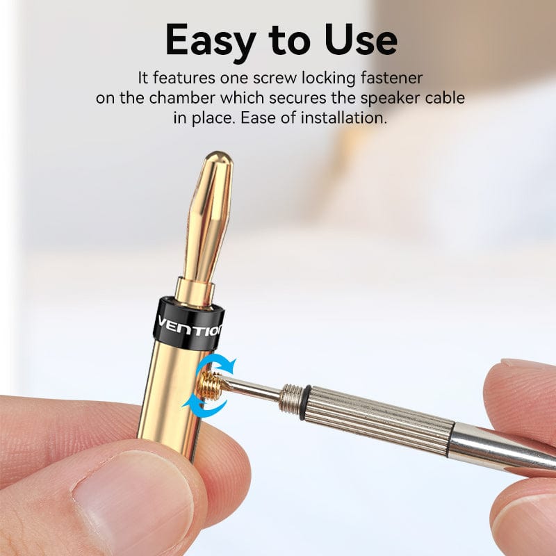 Vention Speaker Banana Plugs Gold Plated 1 Pair