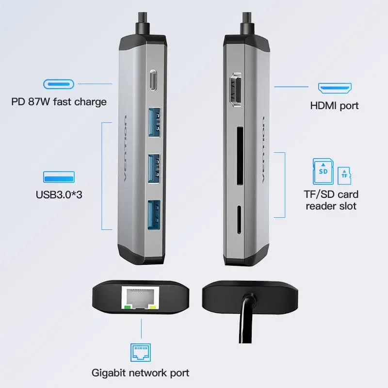 Vention 8-in-1 USB-C Docking Station