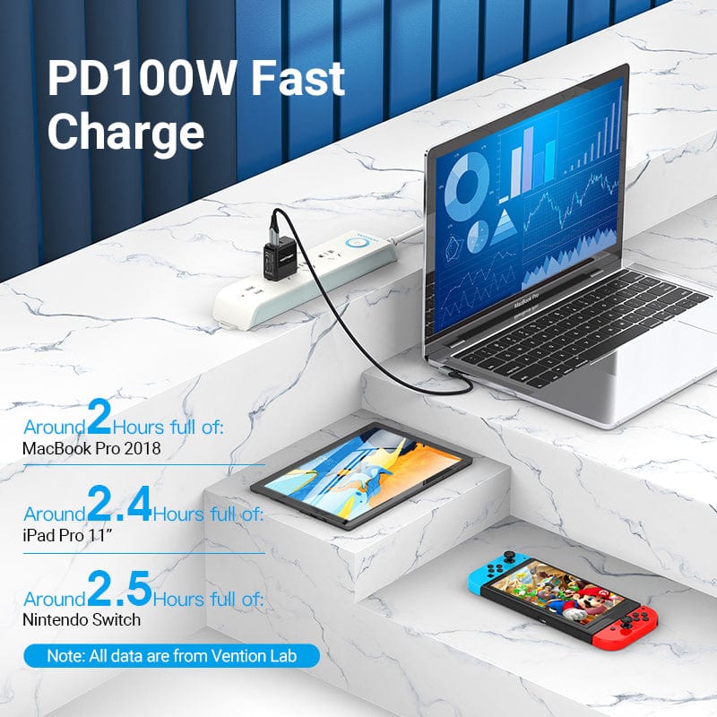 Vention USB 2.0 C Male Right Angle to C Male 5A Cable Aluminum Alloy Type