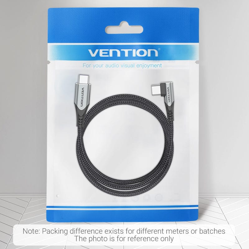 Vention USB 2.0 C Male Right Angle to C Male 5A Cable Aluminum Alloy Type