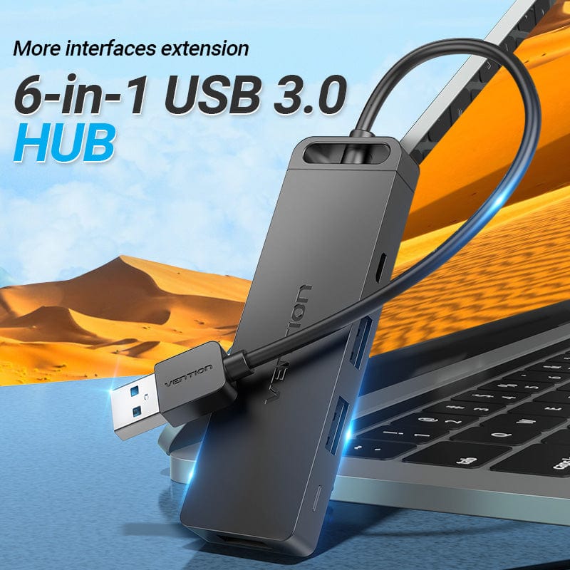 Vention 6-in-1 USB 3.0 Hub