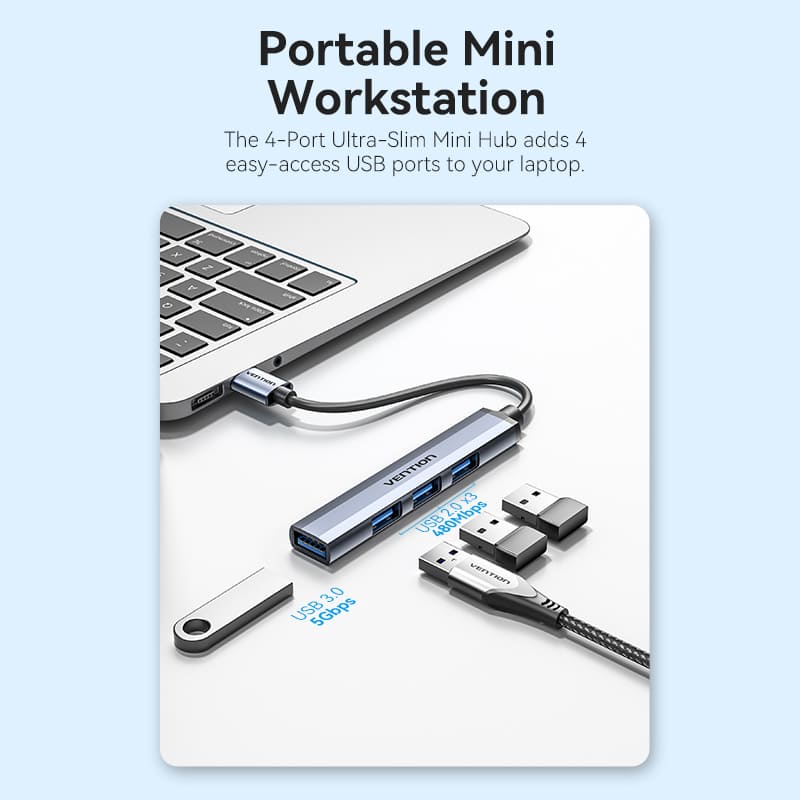 Vention 4-in-1 USB 3.0 Mini Hub