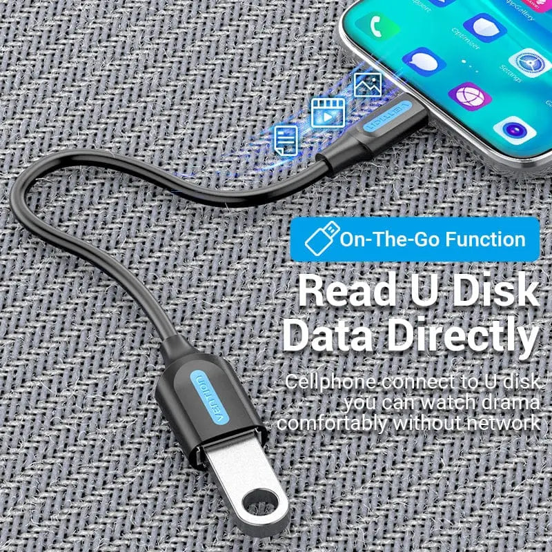 Vention USB 3.1(Gen 1) C Male to A Female OTG Cable 0.15M Black PVC Type