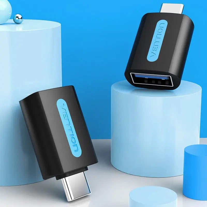 Vention USB-C Male to USB 3.0 Female OTG Adapter Black PVC Type