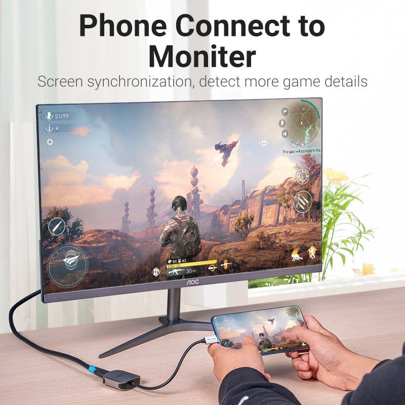 Vention USB-C to HDMI™ Converter 0.15M Gray Aluminum Alloy Type