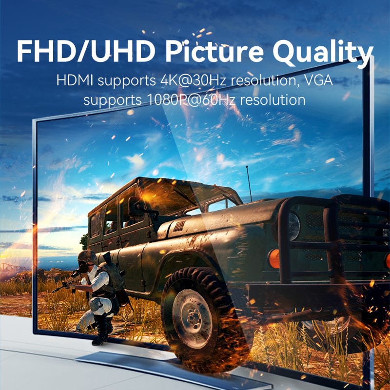 Vention USB-C to HDMI™/VGA Converter 0.15M Gray Aluminum Alloy Type
