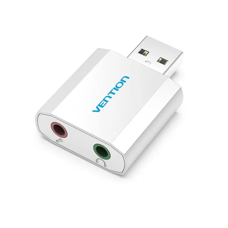 Vention USB External Sound Card Silvery Metal Type