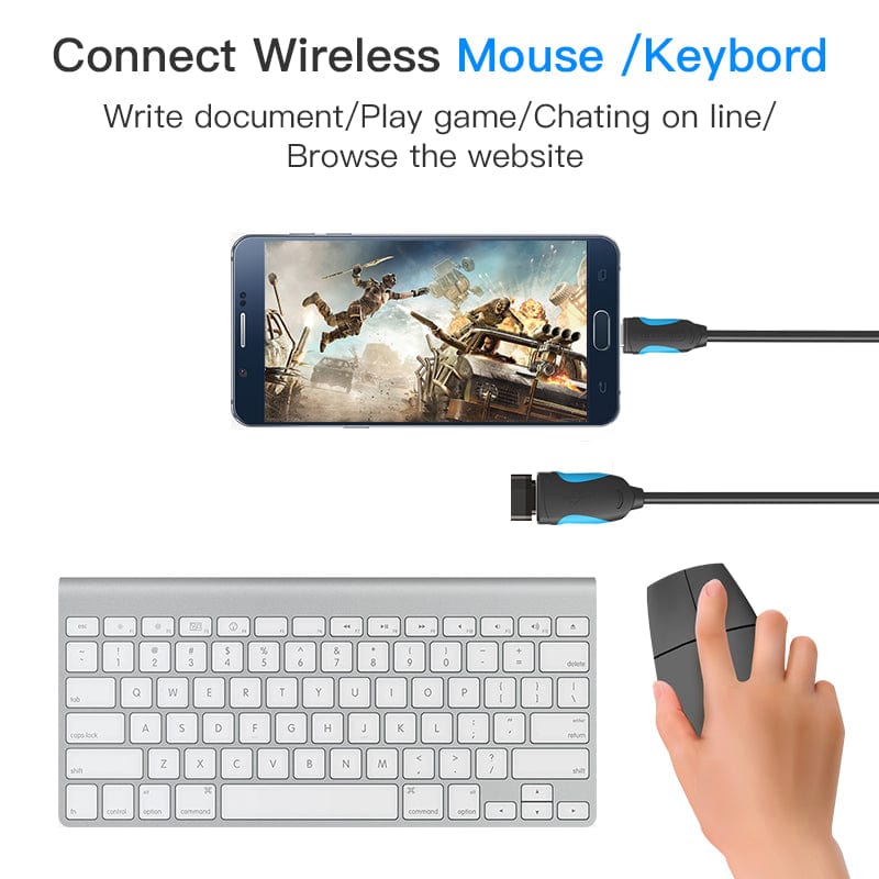 USB3.0 A Female to Type-C Male OTG Cable Black