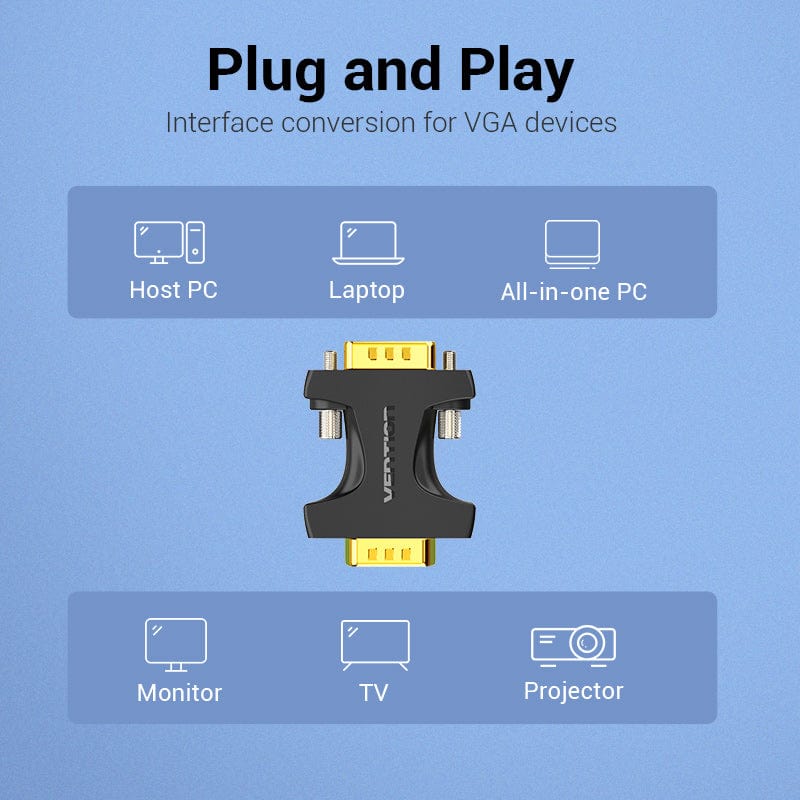 Vention VGA Male to Male Adapter Black