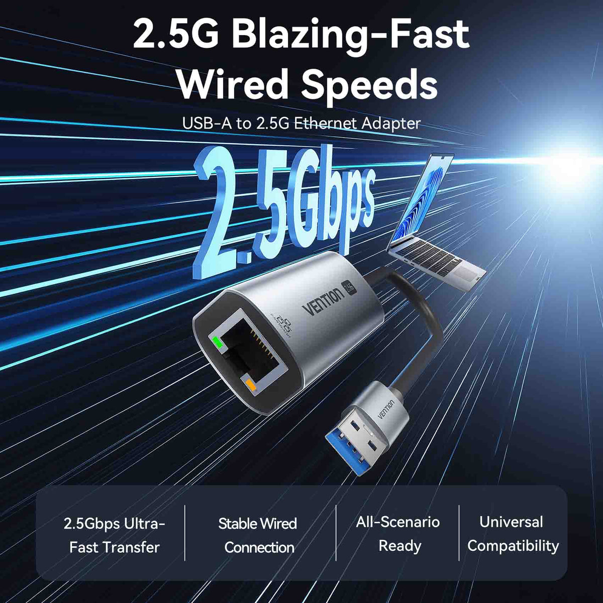 Vention USB-A to 2.5G Ethernet Adapter